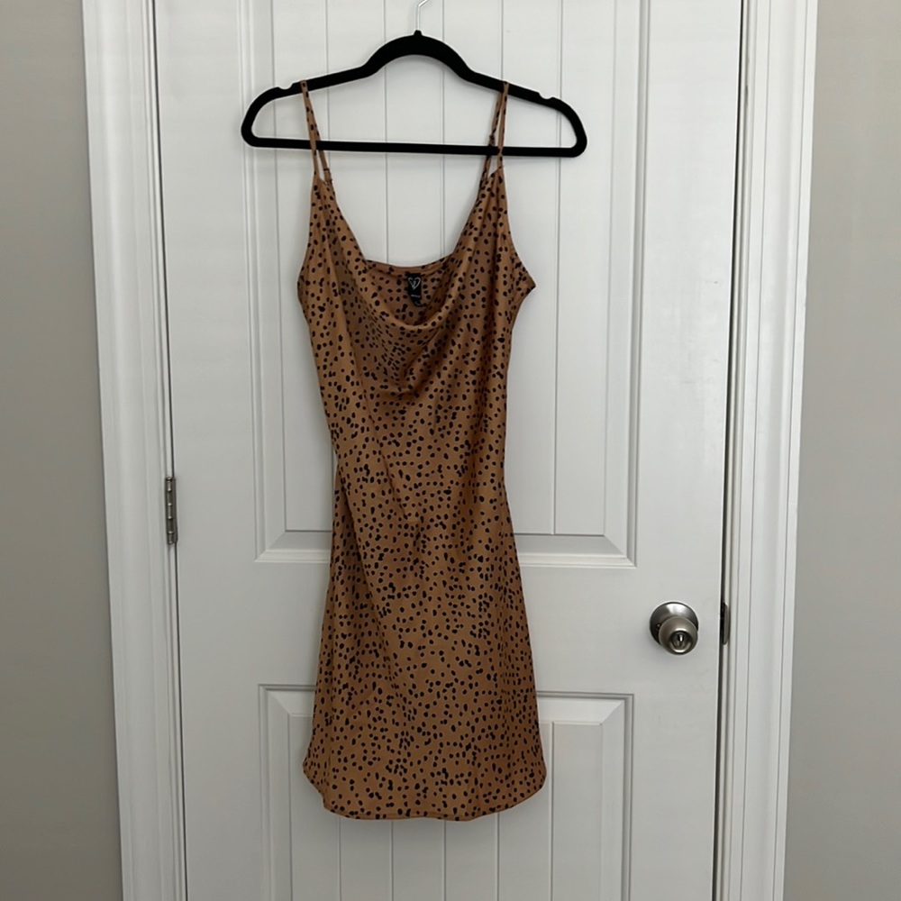 NWT medium leopard spot satin dress